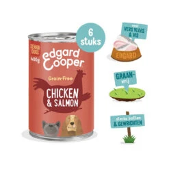 Edgard & Cooper Senior - Kip & Zalm - Blik -Honden Benodigdheden edgard cooper senior kip zalm blik 173674 1000 none