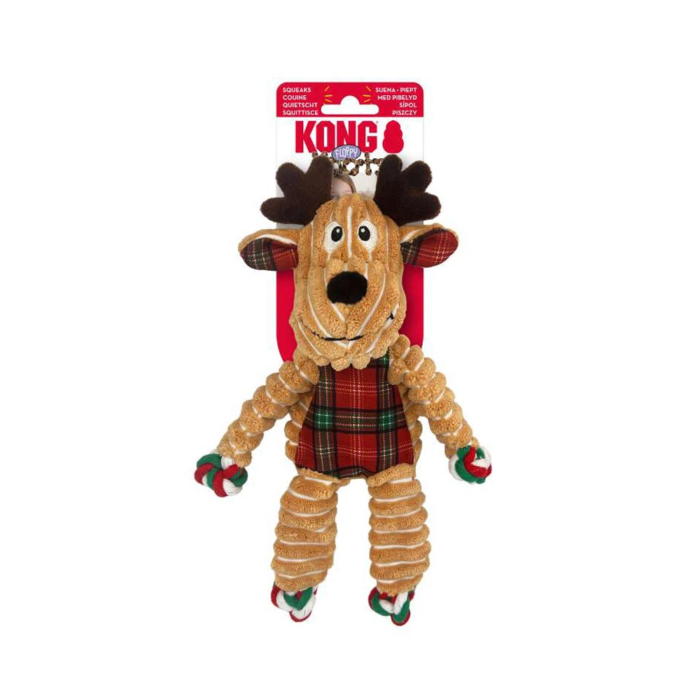 KONG Holiday Floppy Knots Rendier 3 KONG Holiday Floppy Knots Rendier