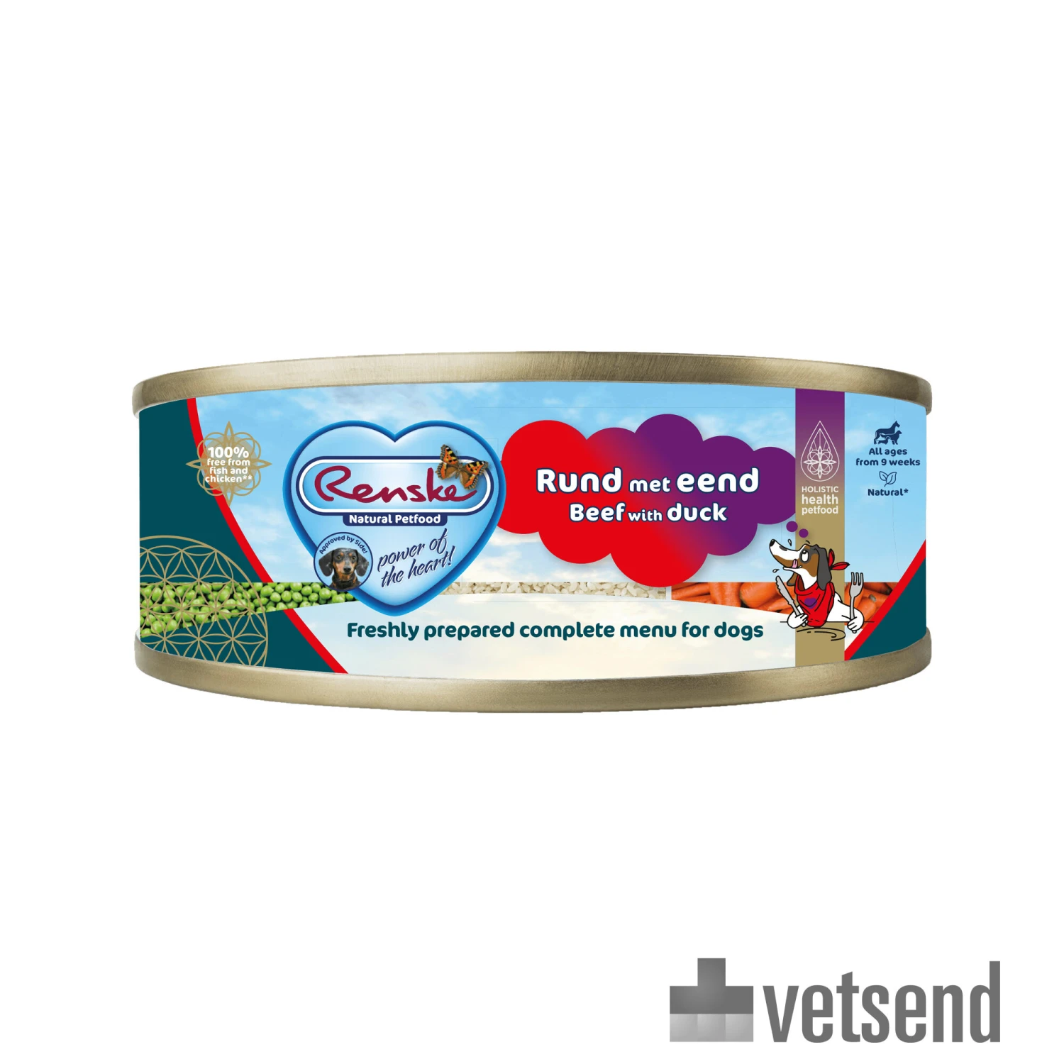 Renske Vers Hondenvoer - Blik - Rund Met Eend 4 Renske Vers Hondenvoer - Blik - Rund Met Eend - Afbeelding 2