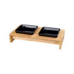 Trixie Voer-Waterbak Set - Keramiek - Hout -Honden Benodigdheden trixie voer waterbak set keramiek hout 178702 1500 none