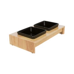 Trixie Voer-Waterbak Set - Keramiek - Hout -Honden Benodigdheden trixie voer waterbak set keramiek hout 178705 1500 none