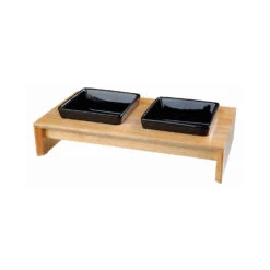 Trixie Voer-Waterbak Set - Keramiek - Hout -Honden Benodigdheden trixie voer waterbak set keramiek hout 178711 1500 none